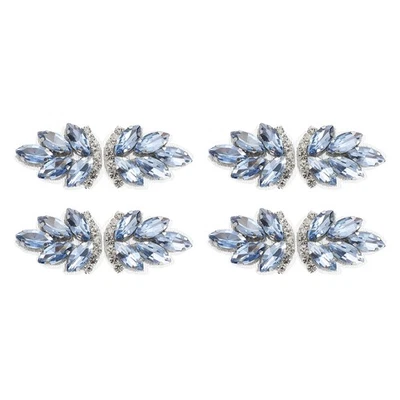 4Pcs Patch à Paillettes pour Cristal Appliqué Perlé Bleu Clair/Argent Blanc - Photo 1/4