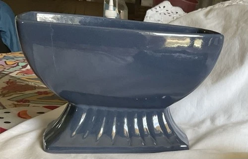 Vintage Frankoma Pottery Blue Footed Planter Oval 8x 4.5 Bowl