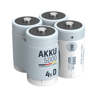 4x ANSMANN NiMH Akku Mono D 5000mAh maxE HR20