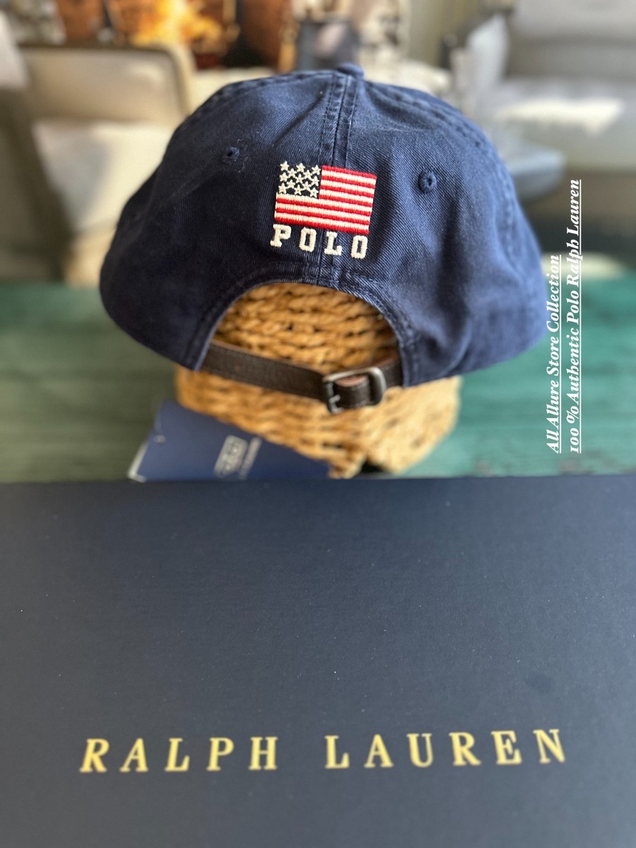 BN Polo Ralph Lauren Appliqued Twill Ball Cap NAVY with original