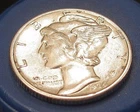 1939  Almost Uncirculated Dime  90% Silver Original Luster # 418 ~ 10