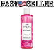 Heritage Store Rosewater Facial Splash Refreshing Glow for All Skin Types 8oz