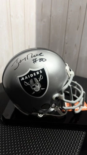 Jerry Rice Oakland Raiders Autographed Riddell Mini Helmet Player Sticker COA