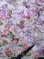 Petal Flower Fairies Pink Floral Michael Miller Fabrics Mary Barker  2009/2011