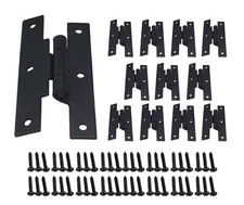 QCAA Black Steel Hinge 3/8'' Offset for Cabinet Door, Matte Black, 12 Pack, M...