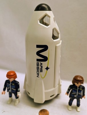 Playmobil Space Mars Mission Rocket 9488.tip.Cockpit.+2 Mini Figures.INCOMPLETE