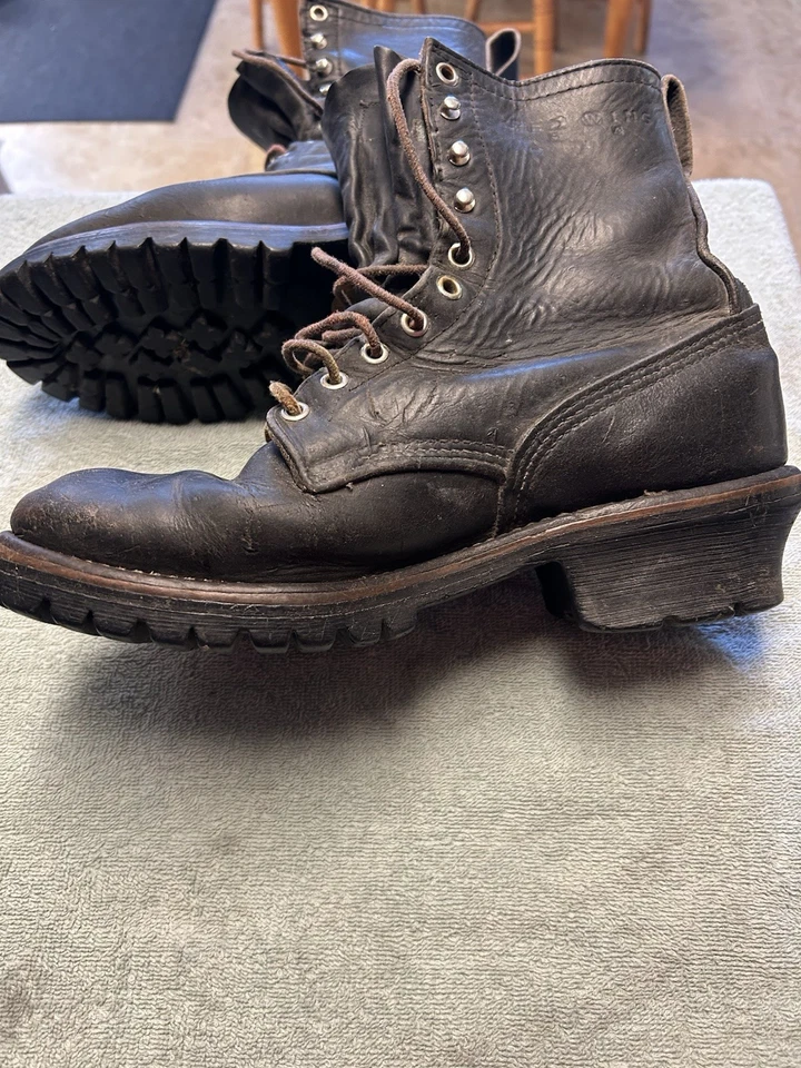 Red Wing Black Logger Boots Size Is Probably 10 - Image 4 of 4