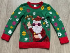 Kid's SANTA Ugly Sweater CHRISTMAS Sweater Size 6 6x