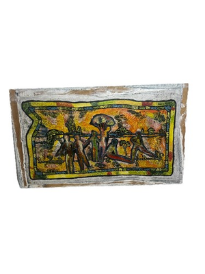 #ad #ad Vintage Clifford Klage “the Life Of Dead Center” Oil On Board Art $250.00