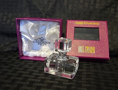 Oleg Cassini Crystal Perfume Bottle Glass Dauber  New in  Box