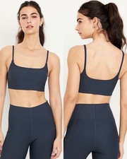 Old Navy Women  s Light Support PowerSoft Sports Bra Dusk Navy Size Medium
