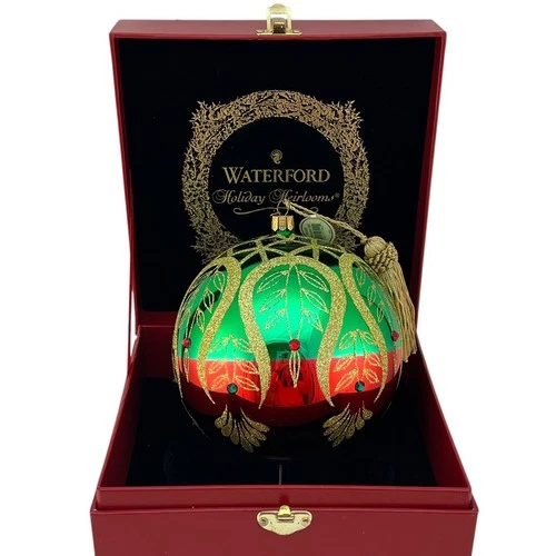Waterford Crystal PEACOCK 6" Masterpiece Ball  Xmas Holiday Heirlooms Ornament