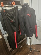 Men Black And Red Puma Tracksuit XL