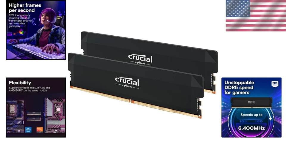 Pro 32GB (2x16GB) DDR5 RAM Kit 6000MHz Overclocking for Elite Gaming Performance - Image 2 of 4
