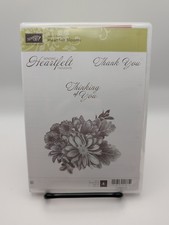 Stampin Up Heartfelt Blooms 147202 Stamp Set of 4 Unused Cling Rubber Craft