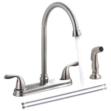 Kitchen Faucet with Side Sprayer, Stainless Steel 2 Handle Kitchen Sink Fauce...