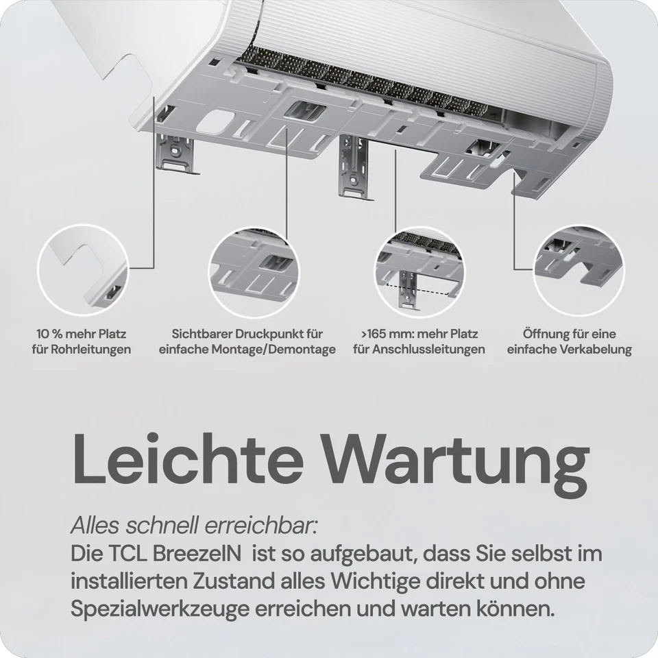 TCL BreezIN Split Klimaanlage 9000 BTU 2,6 kW WLAN R32 5m Leitung - Bild 4 von 4