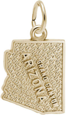 10K or 14K Gold Grand Canyon Arizona Map Charm by Rembrandt