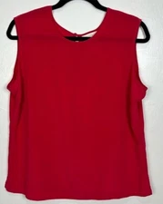 Field Manor Modern Classics Vintage Silk Sleeveless Blouse Top In Red Size XL