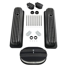 For Sbc Chevy Vortec 350 87-97 Tall Finned Valve Cover 12 Air Cleanerbreather For Sbc Chevy Vortec 350 87-97 Tall Finned Valve Cover 12 Air Cleanerbreather