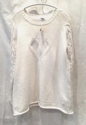 ** Neu Vintage Large Escada Sport weißer Pullover mit Herz - weiche Baumwollmischung - toll!