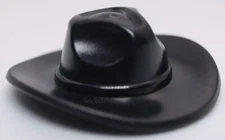 Lego Black Minifig Headgear Hat Very Wide Brim Outback Style Fedora