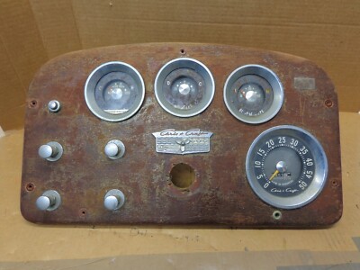 Vtg Mahogany Wood Dashboard & Instruments off of 1960 Chris Craft Sea Skiff Boat