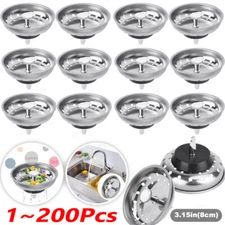 Lot Kitchen Sink Basket Strainer Stainless Steel and Drain Stopper Fits 3.15in