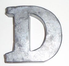 3.5" Galvanized Metal Letter D Barn Rustic Country Industrial Farmhouse 3D
