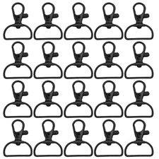AUEAR, 20 Pack Swivel Clasps Lanyard Snap Hooks Keychain Hooks Clips Black