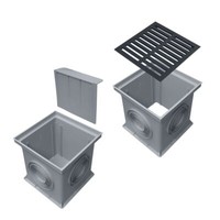 Marley Einlaufschacht + Geruchsverschluß Schacht Ohne Boden + Gussrost 300X300Mm