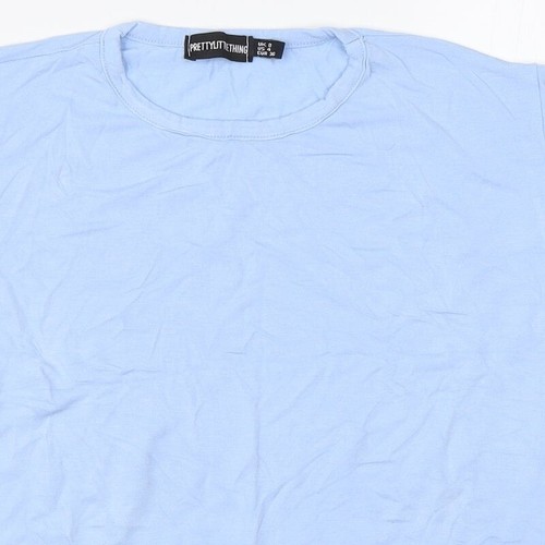 PRETTYLITTLETHING Womens Blue Viscose Blend Cropped Polo Size 8 - Picture 10 of 12