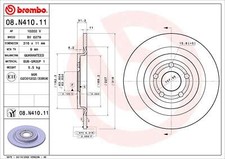 BREMBO 2x Bremsscheiben hinten Voll beschichtet für FORD USA Mustang Mach-E CGW