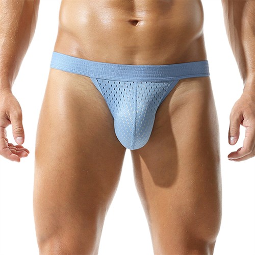 Men's Sexy Bulge Pouch Bikini Lingerie Briefs Mesh Breathable Underpants Shorts - Picture 43 of 52