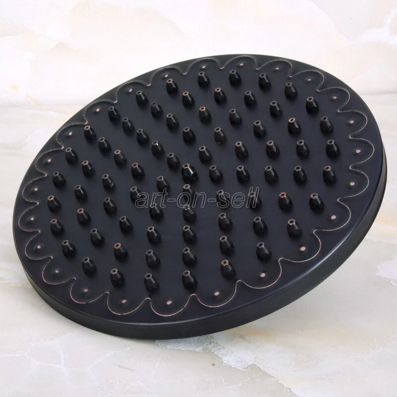 Oil Rubbed Bronze 8" Shower Head Bathroom Rainfall Showers Faucet Accessory
