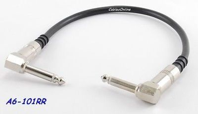 1FT Pro Effects Pedal Board 1/4'' Mono Phono Right Angle Patch Cable,  A6-101RR