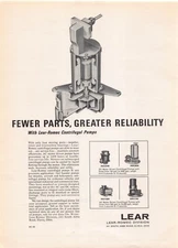 Lear Lear-Romec Division Impeller Rotor Frictionless Bearings Vintage Print Ad