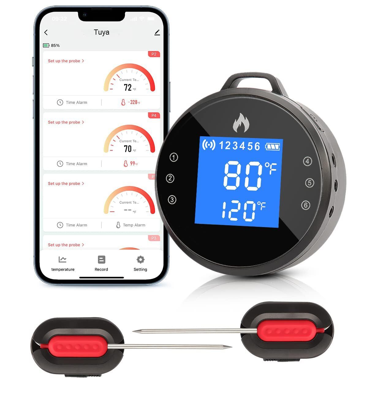 WiFi Meat Thermometer with 2 Probes, Digital Wireless Instant Read Smart 2000...-image