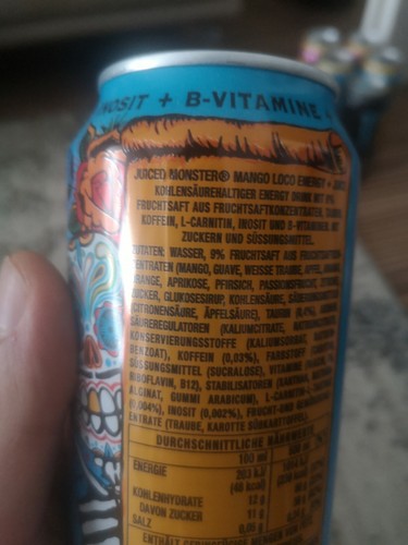 Energy Drink, Monster Mango Loco (ös) sku 0920 full Can - Bild 3 von 6