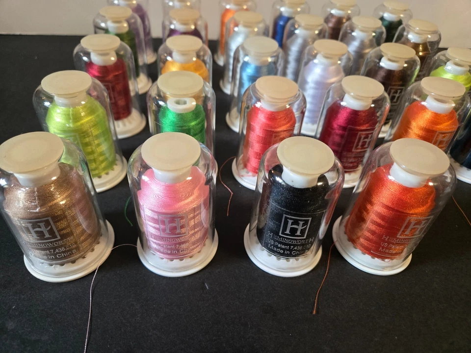 Hemingworth Machine Embroidery Thread Lot/ 28 Spools 1000m 40w - Image 2 of 4