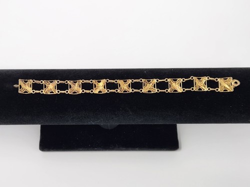 Antikes europäisches 835 Silber aufwendiges filigranes Gliederarmband 7,75 cm verziert - Bild 8 von 21
