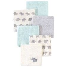 Luvable Friends Super Soft Cotton Washcloths, Elephant With Hat, One Size
