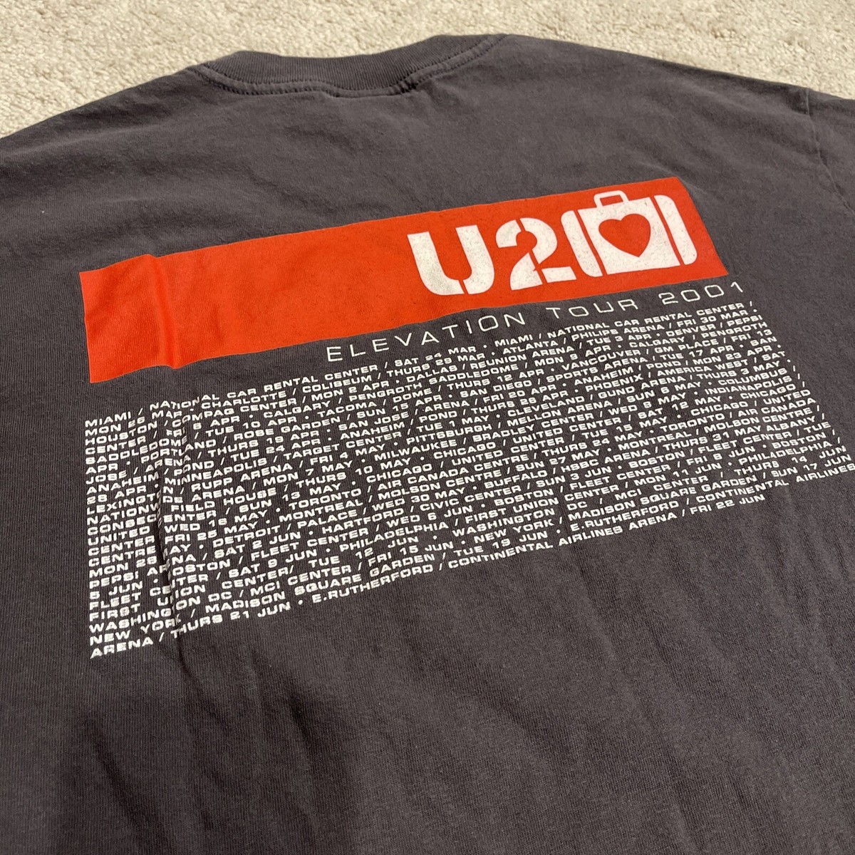2001 U2 Elevation Tour Tee Mens Large Vintage Faded Black | eBay 2001 U2 Elevation Tour Tee Mens Large Vintage Faded Black | eBay
