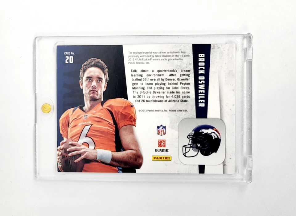 MINT RC JERSEY 2012 Rookies & Stars Freshman Orientation #20 Brock Osweiler NFL - Image 2 of 2