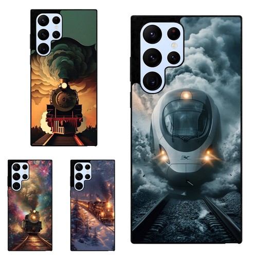 For Samsung S7 S8 S9 S10 S20 Plus Lite fancy steam train traveling Rigid Plastic - 第 1/25 張圖片