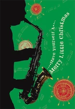 Saxaphone African American Designer Greetings Christmas Card