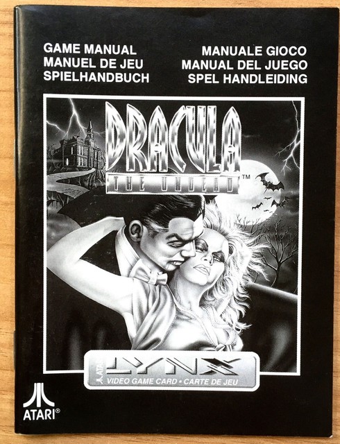DRACULA THE UNDEAD - NOTICE SEULE 100% ORIGINALE ATARI LYNX PAL EURO (FR) Manual