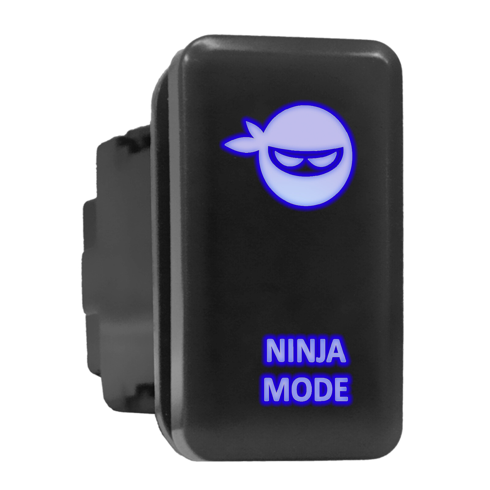 NINJA MODE Blue LED Backlit Switch Tall Push Button 1.54x0.83 inches for Toyota Models-image