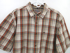 CARHARTT RELAXED FIT BUTTON FRONT SHIRT Men's Size XL TAN / BROWN PLAID