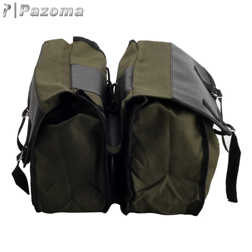 Motorcycle Saddle Bag Large Capacity Canvas Panniers Bag For Yamaha Suzuki Honda - Image 3 of 4